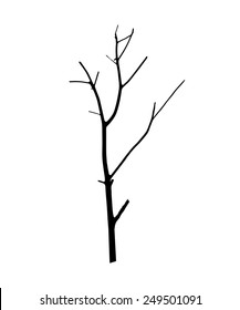 vector black silhouette of a bare tree