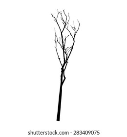 vector black silhouette of a bare tree