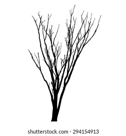 vector black silhouette of a bare tree