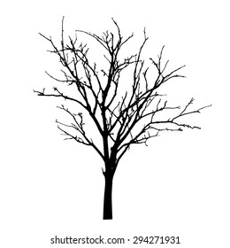 Vector Black Silhouette Bare Tree Stock Vector (Royalty Free) 294271931 ...