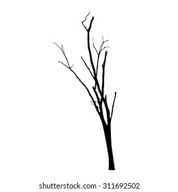 vector black silhouette of a bare tree