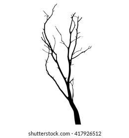 vector black silhouette of a bare tree