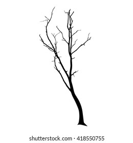 vector black silhouette of a bare tree
