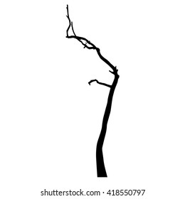 vector black silhouette of a bare tree