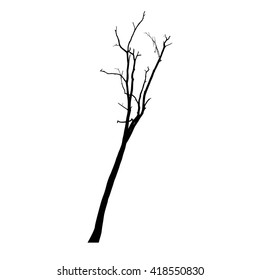 vector black silhouette of a bare tree