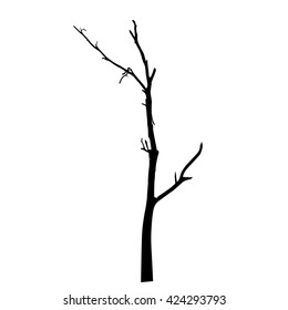 vector black silhouette of a bare tree