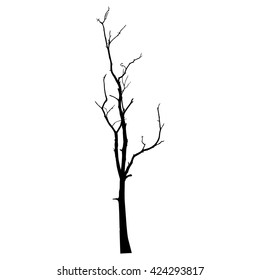 vector black silhouette of a bare tree