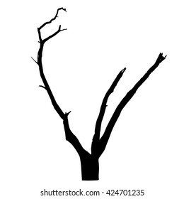 vector black silhouette of a bare tree