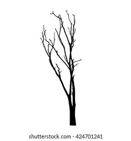 vector black silhouette of a bare tree