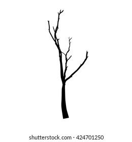 vector black silhouette of a bare tree