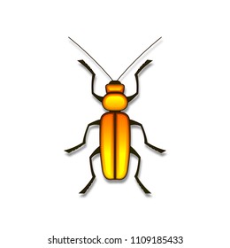 Vector black silhouette of a beetle