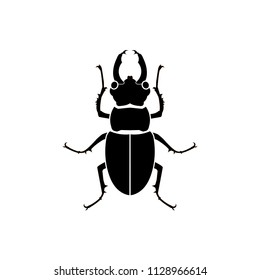 Vector black silhouette beetle