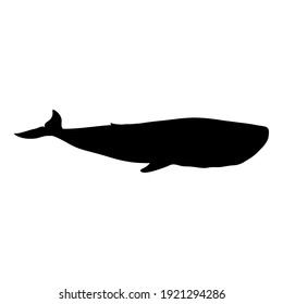 Vector Black Silhouette Of Blue Whale