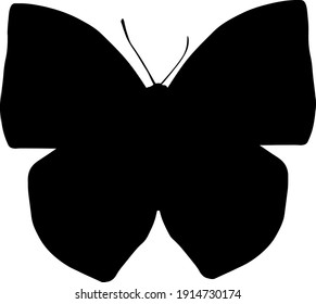 silueta negra vectorial de una mariposa aislada en fondo blanco