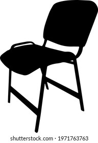 Vector black silhouette of a chair isolated on white background 
