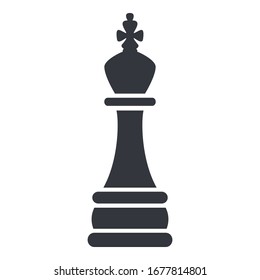 Vector Black Silhouette Chess King Icon