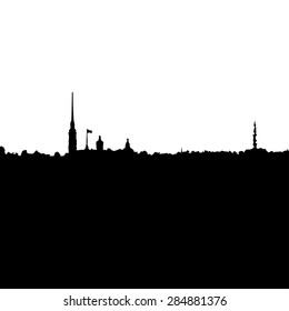 Vector Black Silhouette of City Buildings. Saint-Petersburg City