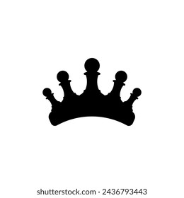 Vector black silhouette of a crown consisting of pawns. The concept of irony.