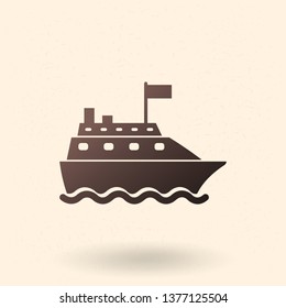 Vector Black Silhouette Cruise Ship Icon