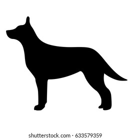 vector black silhouette of the dog