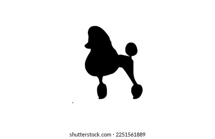 Vector black silhouette of a dog isolated on a white background.