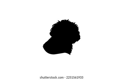 Vector black silhouette of a dog isolated on a white background.
