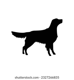 Vector black silhouette of a dog isolated on a white background