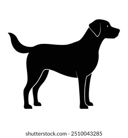 Silhueta preta vetorial de um cão isolado em um fundo branco