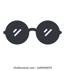 Vector Black Silhouette Eyeglasses Icon