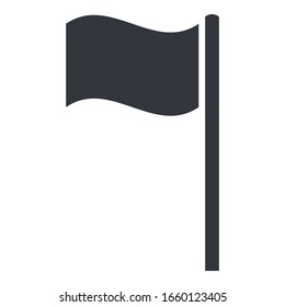 Vector Black Silhouette Flag Icon on White Background