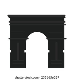 Vector black silhouette flat design of arc de triomphe.