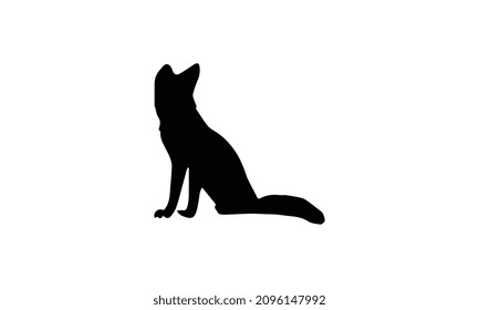 silueta negra vectorial de un diseño de ilustración de Fox