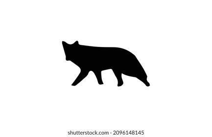 vector black silhouette of a Fox illustration design