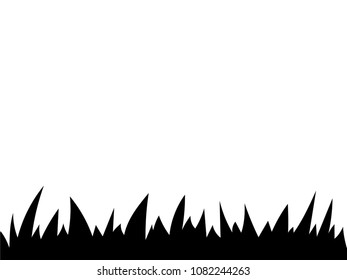 Vector black silhouette grass