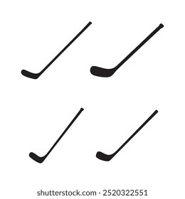 vector of black silhouette of hockey stick