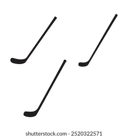 vector of black silhouette of hockey stick