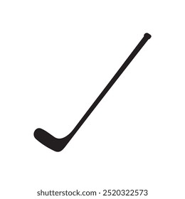 vector of black silhouette of hockey stick