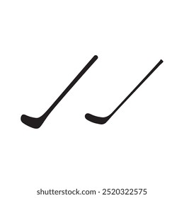 vector of black silhouette of hockey stick