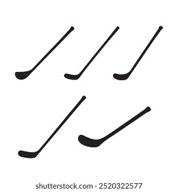 vector of black silhouette of hockey stick