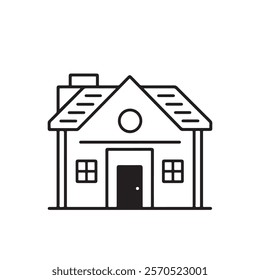 vector of black silhouette of house	                        