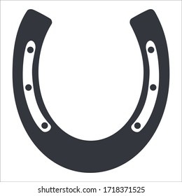 Vector Black Silhouette Icon of Horseshoe