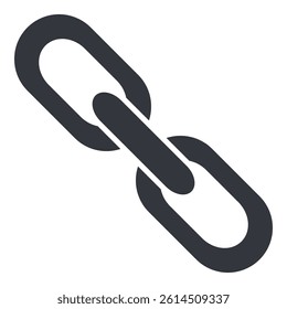 Vector Black Silhouette Link Icon - Chain with 3 units