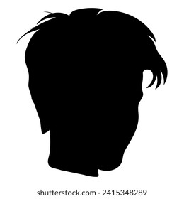 Vector black silhouette of a man's head with a short haircut
