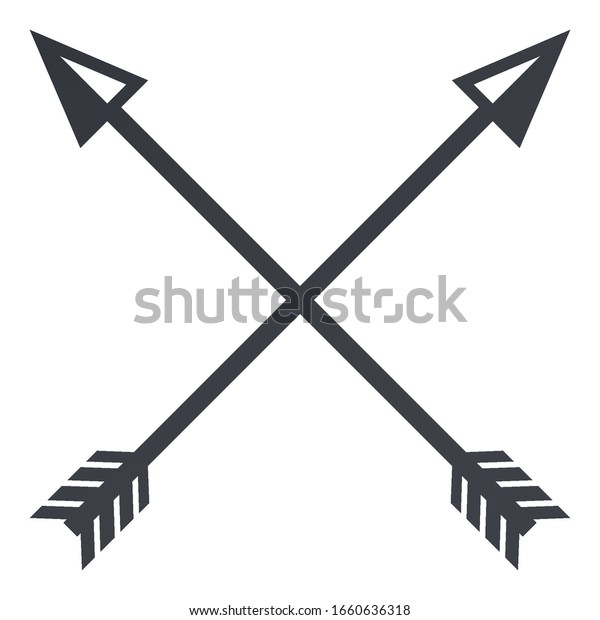 Vector Black Silhouette Medieval Icon Crossed Stock Vector (Royalty ...