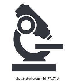 Vector Black Silhouette Microscope Icon