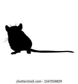 Vector Black Silhouette of Mouse