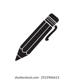 vector of black silhouette of pencil