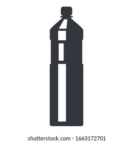 Vector Black Silhouette Plastic Bottle Icon