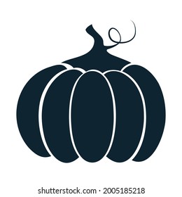 Vector black silhouette of a pumpkin.