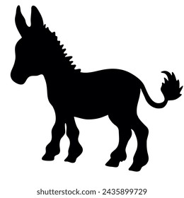 Vector black silhouette ready to print: Donkey side view	